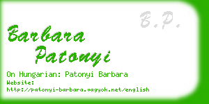barbara patonyi business card